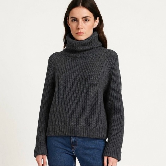 TOGA Pulla Sweaters - TOGA Pulla Wool Blend Draped Neck Raglan Rib Knit Sweater